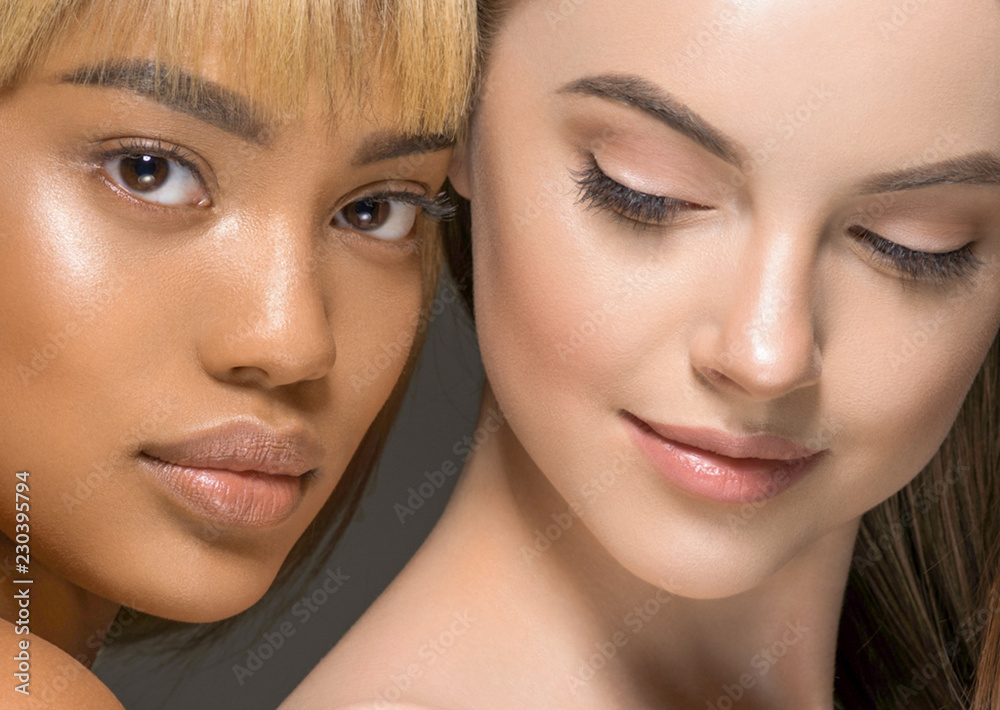 Ethnic beauty women face closeup healthy beautiful natural female protrait Ethnic beauty women face closeup healthy beautiful natural female protrait
