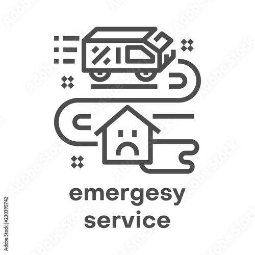7204590 Simple modern line icon. Plumbing sign. Vector illustration. Emergesy service symbol.