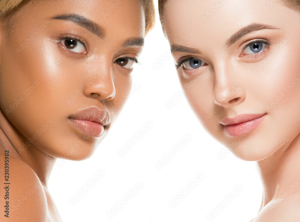 Ethnic beauty women face closeup healthy beautiful natural female protrait Ethnic beauty women face closeup healthy beautiful natural female protrait