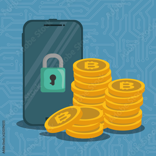 smartphone with virtual coins