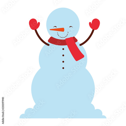 winter season snowman character with scarf