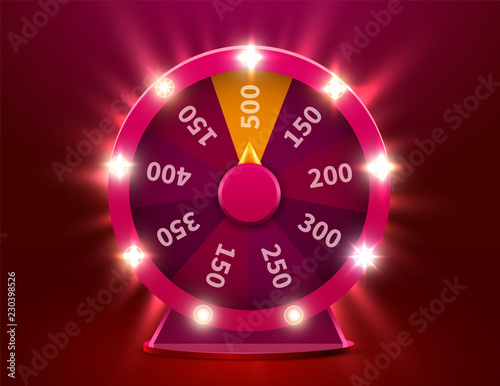 Wheel Of Fortune. Gamble chance leisure. Colorful gambling wheel. Jackpot prize concept background. Vector Illustration