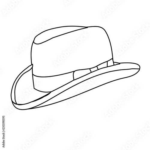 contour, lines of men's fashionable hat