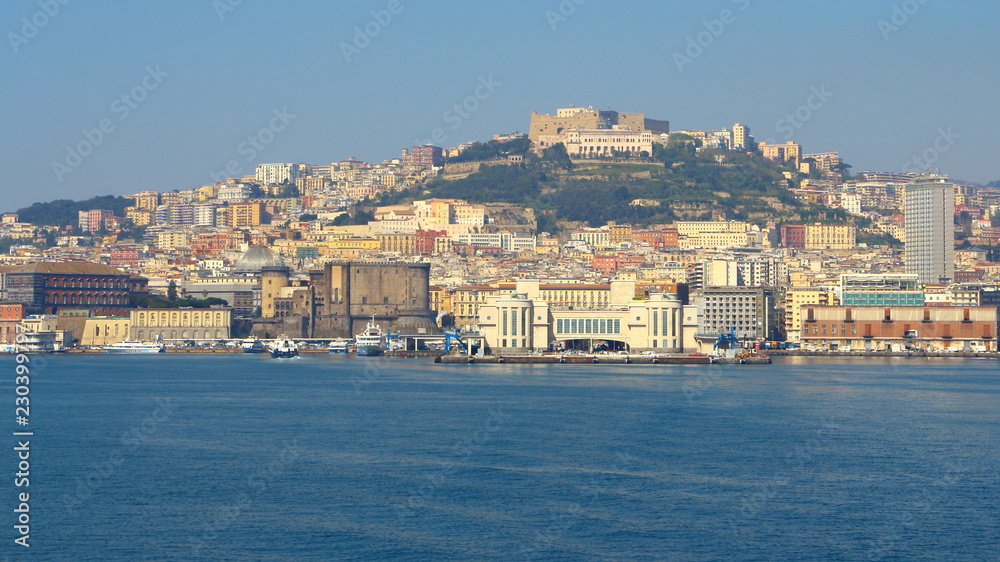 Skyline of Italian city of Naples, in Italy
