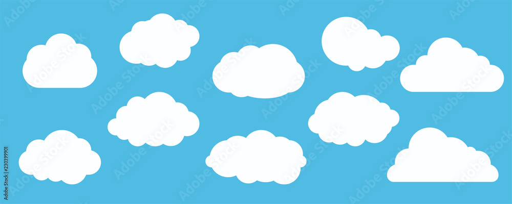 set of cloud vector illustration set of cloud vector illustration