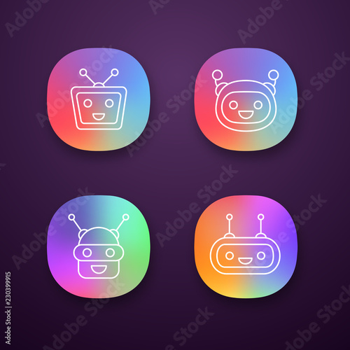 Chatbots app icons set