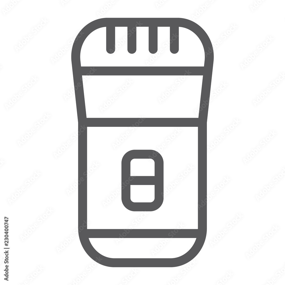 Shaver line icon, cut and barber, hair clipper sign, vector graphics, a linear pattern on a white background. Shaver line icon, cut and barber, hair clipper sign, vector graphics, a linear pattern on a white background.