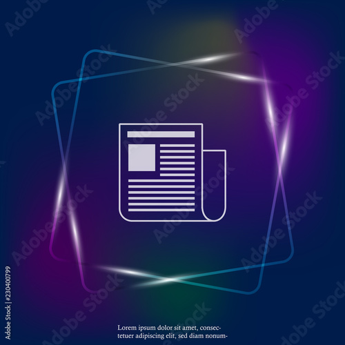 Vector news  neon light icon. Newspaper news. Layers grouped for easy editing illustration. For your design.