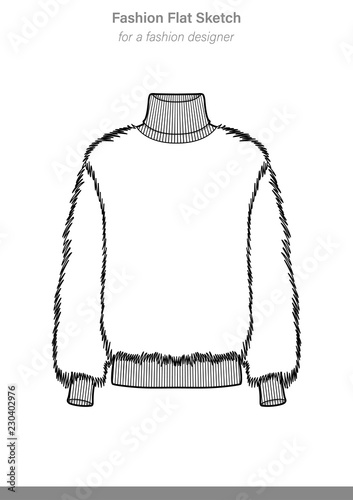 Sweater fashion vector illustration flat sketches template