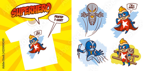 Superhero character Superheroes Set Vector illustration design