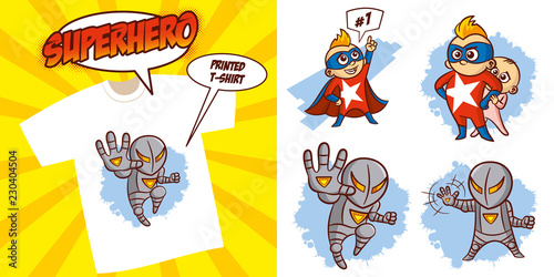 Superhero character Superheroes Set Vector illustration design