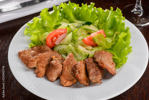 Pork tenderlion with vegetable salad