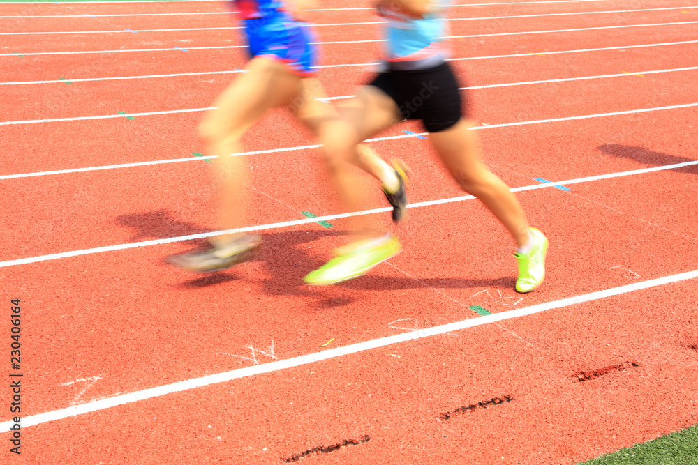 Athletes running in the playground