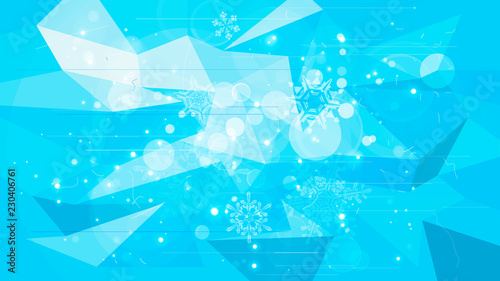 Snowflakes and festive lights - vector background with beautiful snowflakes that merrily shine and shimmer in color space