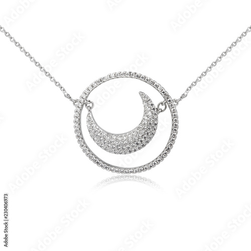 Silver fashion pendant isolated on white