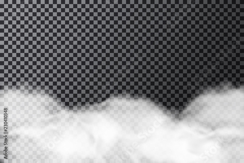 Smoke cloud on transparent background. Realistic fog or mist texture isolated on background