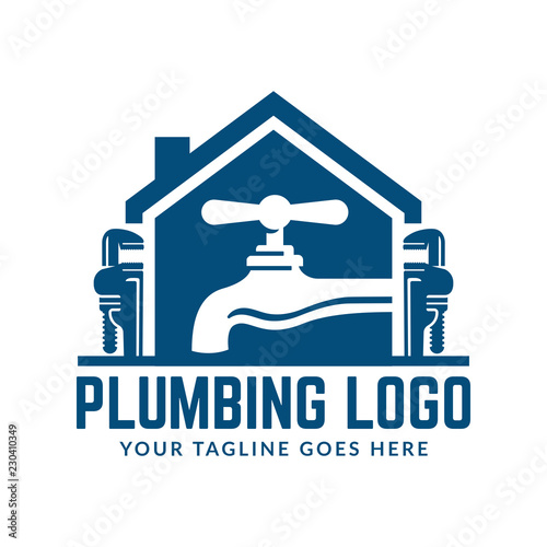 Plumbing logo template, easy to customize