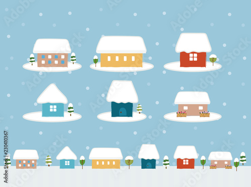 かわいい家のアイコン素材 冬 Stock ベクター Adobe Stock