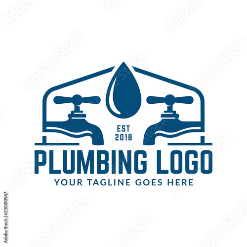 Plumbing logo template, easy to customize