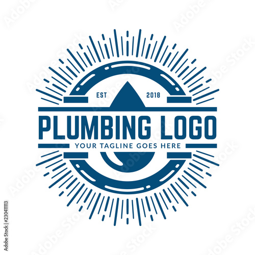 Plumbing logo template, easy to customize