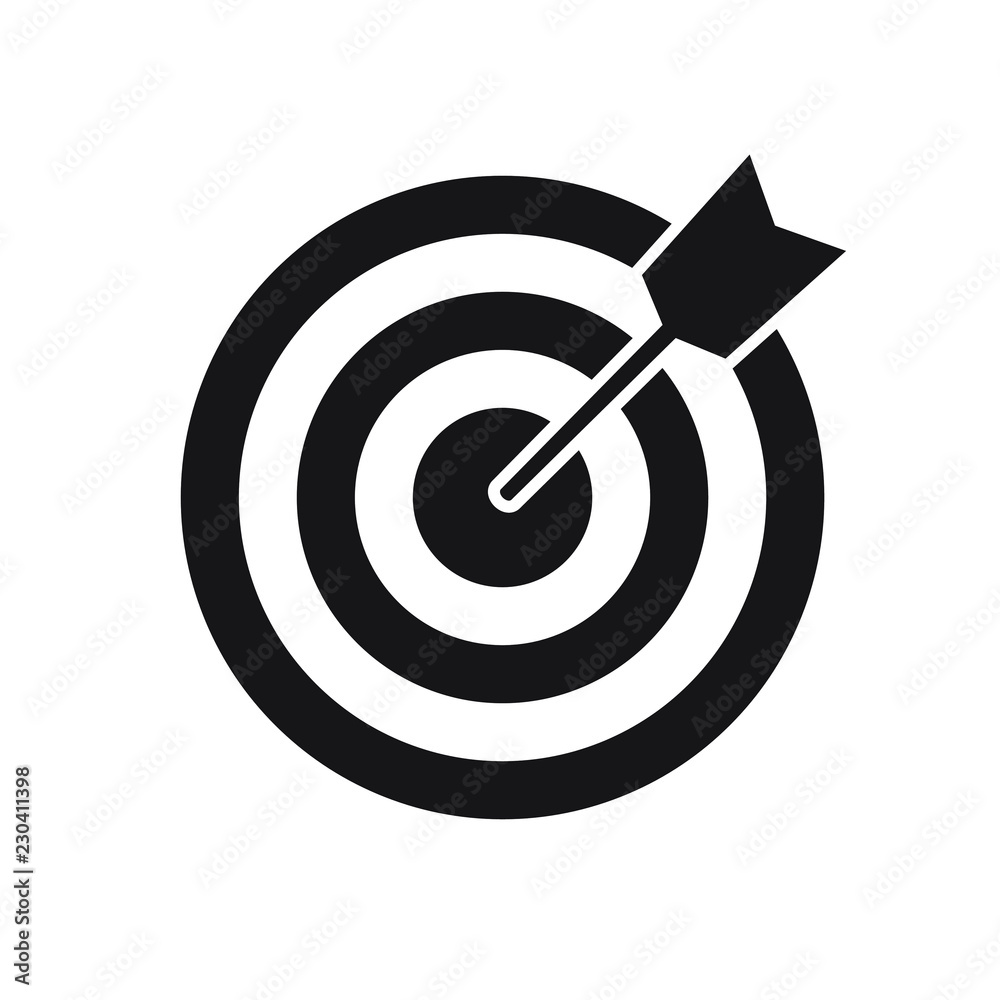 Target vector icon, dartboard with arrow icon Target vector icon, dartboard with arrow icon