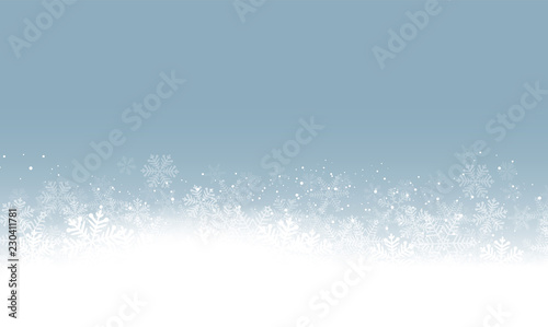 Blaue Schneelandschaft Schneeflocken
