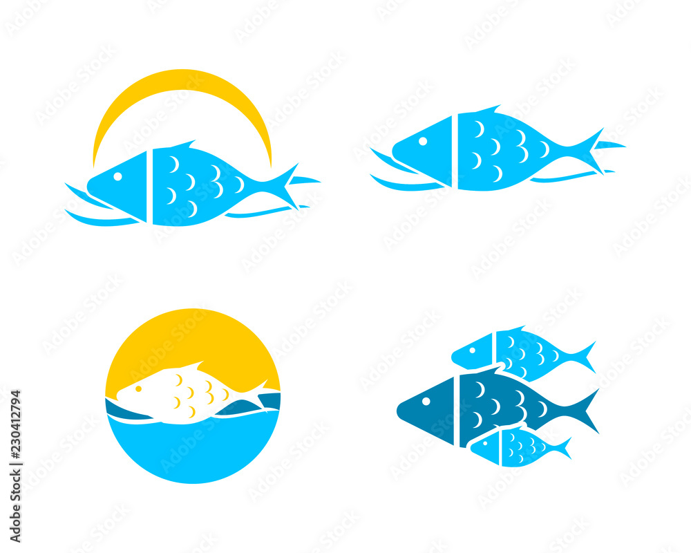 Set of Fish Vector Logo Template Set of Fish Vector Logo Template