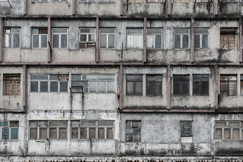 Abandoned residential building in Hong Kong city © leeyiutung