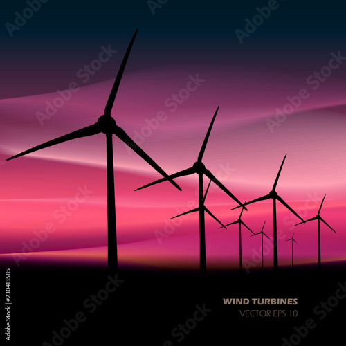 Vector wind turbines - Illustration