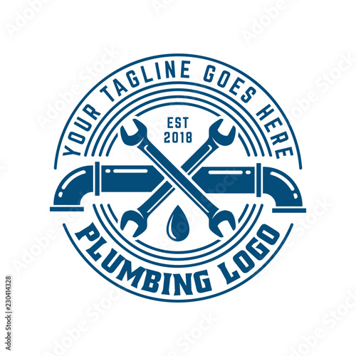 Plumbing logo template, easy to customize