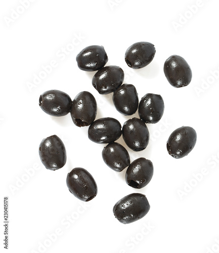 black olives isolated on white background