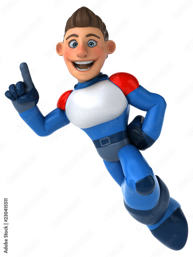 Fun modern superhero - 3D Illustration Fun modern superhero - 3D Illustration