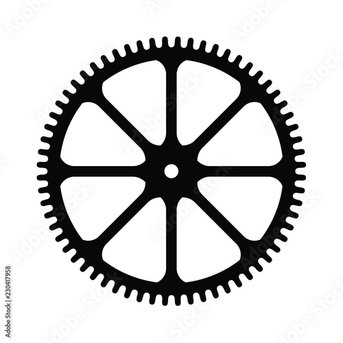 clock gear silhouette vector icon