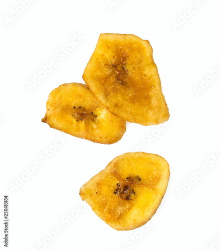 banana chips isolated on white