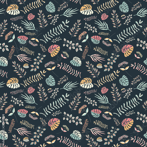 pattern with plant leaves.