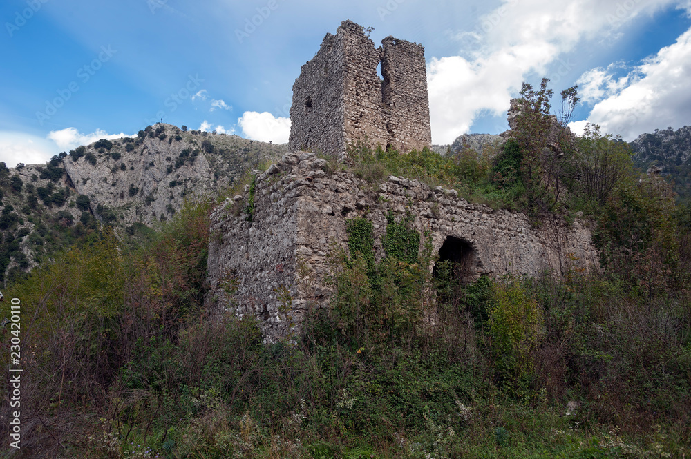 ruins of the Longobard castle in cervinara, avellino-italy.