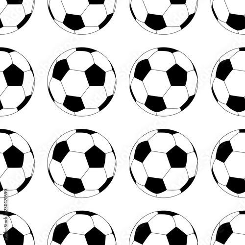 Football vector icon  soccerball. Vector illustration isolated in white background. Seamless pattern.