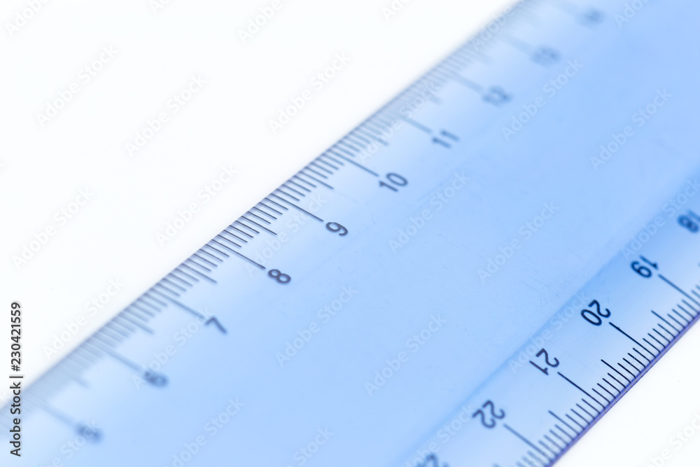 selective focus a part of the plastic blue transparent precision measurement tool selective focus a part of the plastic blue transparent precision measurement tool