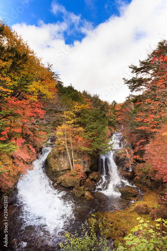 Autumnal leaves and Ryuzu Falls - Fall of Japan
