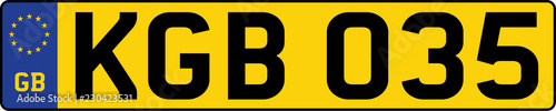 Obraz na płótnie vehicle licence plates marking in England, United Kingdom, and Great Britain w salonie