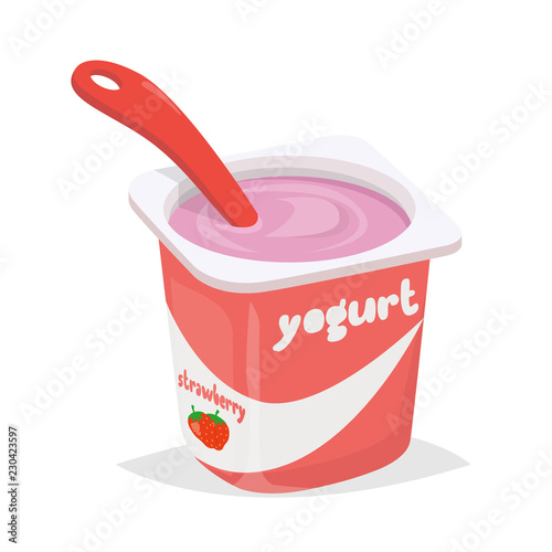 Yogurt cup with spoon