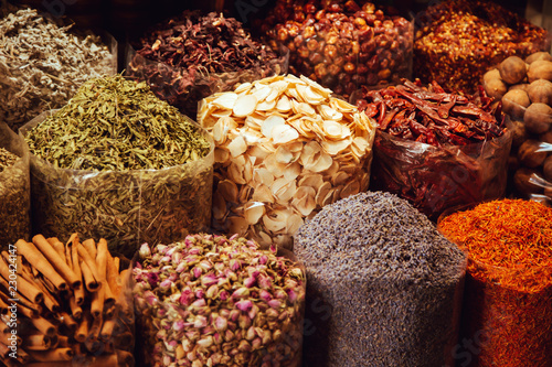 Fototapeta Naklejka Na Ścianę i Meble -  Herbs and spices market in the middle east traditional souk