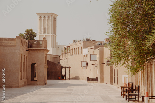 Old town in Al Fahidi Historical District. Dubai city, UAE