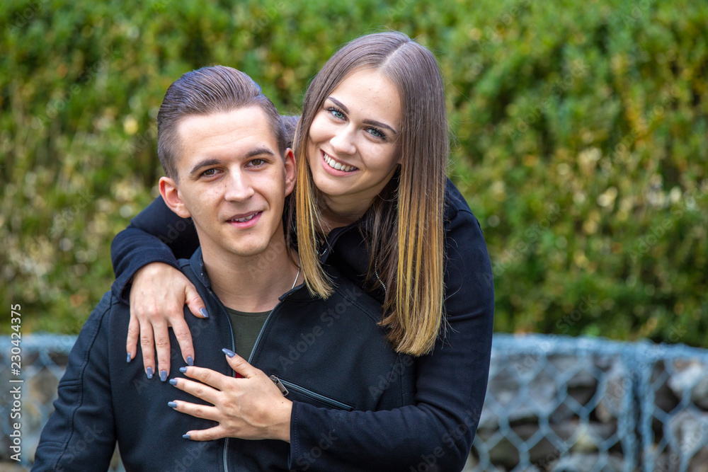 Young couple in love outdoor. Young couple in love outdoor.
