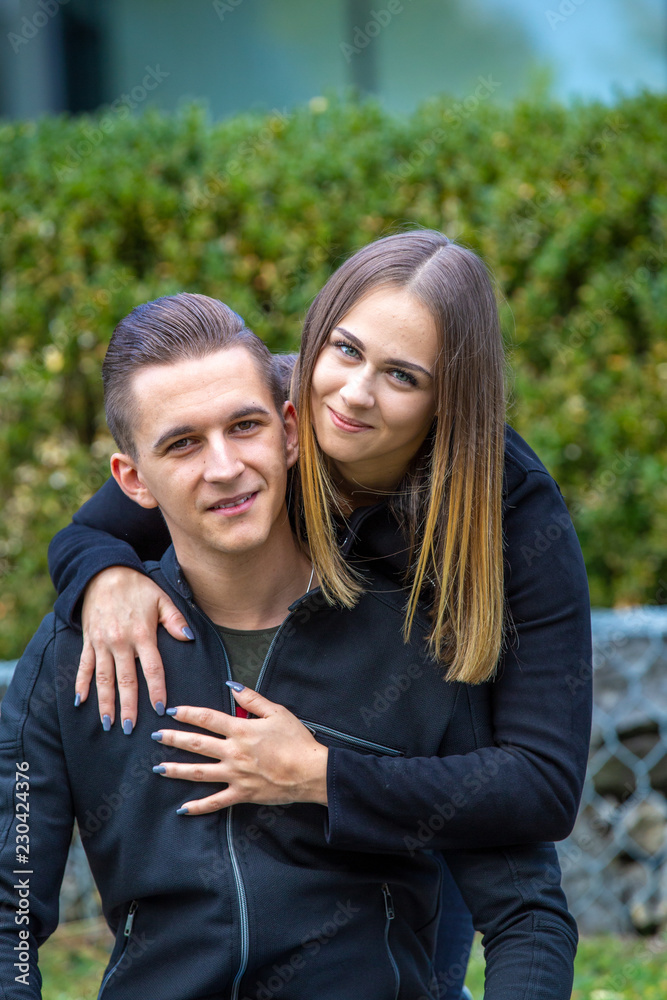 Young couple in love outdoor. Young couple in love outdoor.