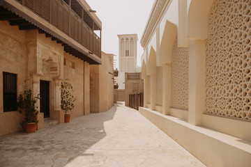Old town in Al Fahidi Historical District. Dubai city, UAE