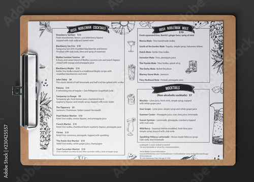 Obraz na płótnie Beer and cocktail menu design