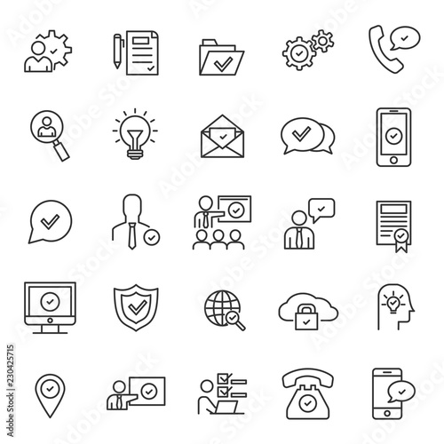set of agreement icon with simple outline and modern concpet use for web asset and business presentation pictogtam, infographic