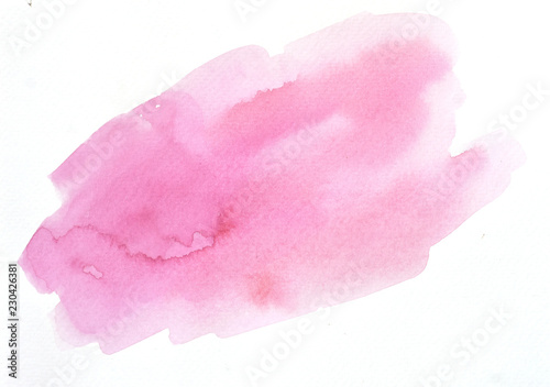 Hand draw pink watercolor background on white