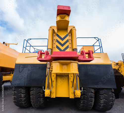 The back of the construction equipment